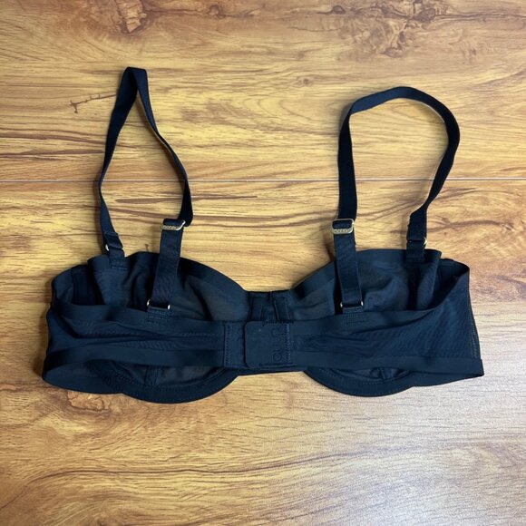 CUUP The Balconette Mesh Bra‎ Size 30B Black Underwire Sheer NEW - Picture 5 of 6